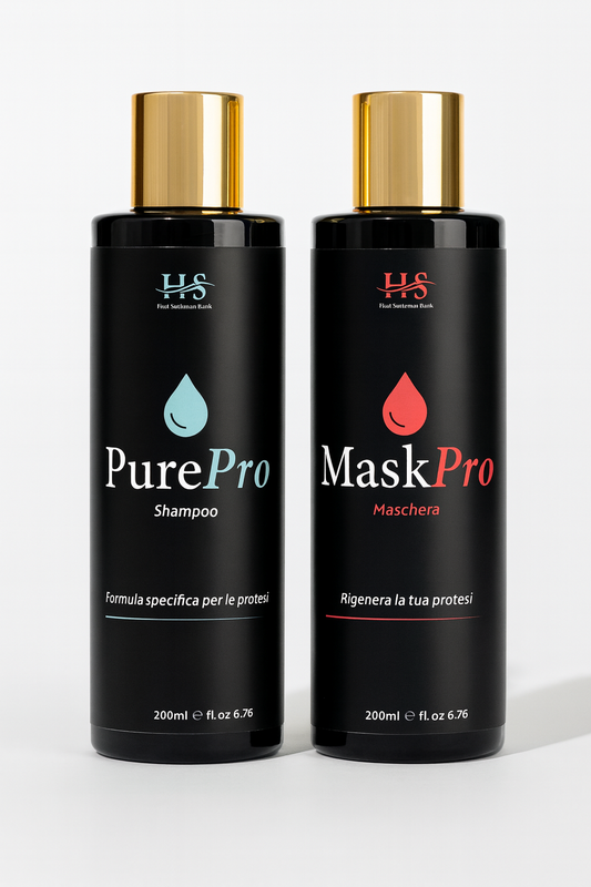 Hair Solution Patch – PurePro Kit | Shampoo + Maschera per protesi capelli uomo