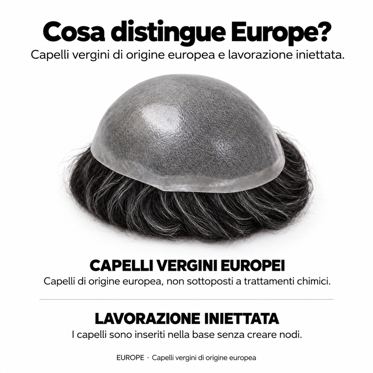 Protesi Capelli Uomo - Europe - Capelli Vergini Europei