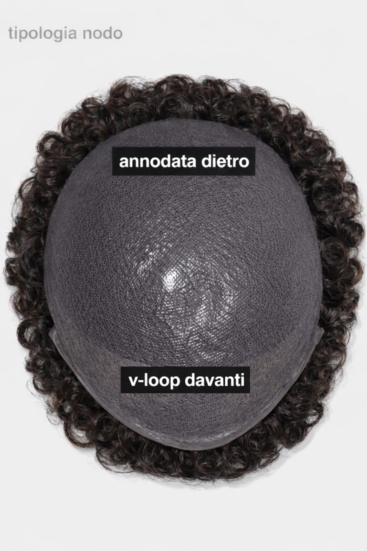 Protesi Capelli Ricci - Havana - VLoop Skin Knot  Patch Capelli Indiani 100% Naturali